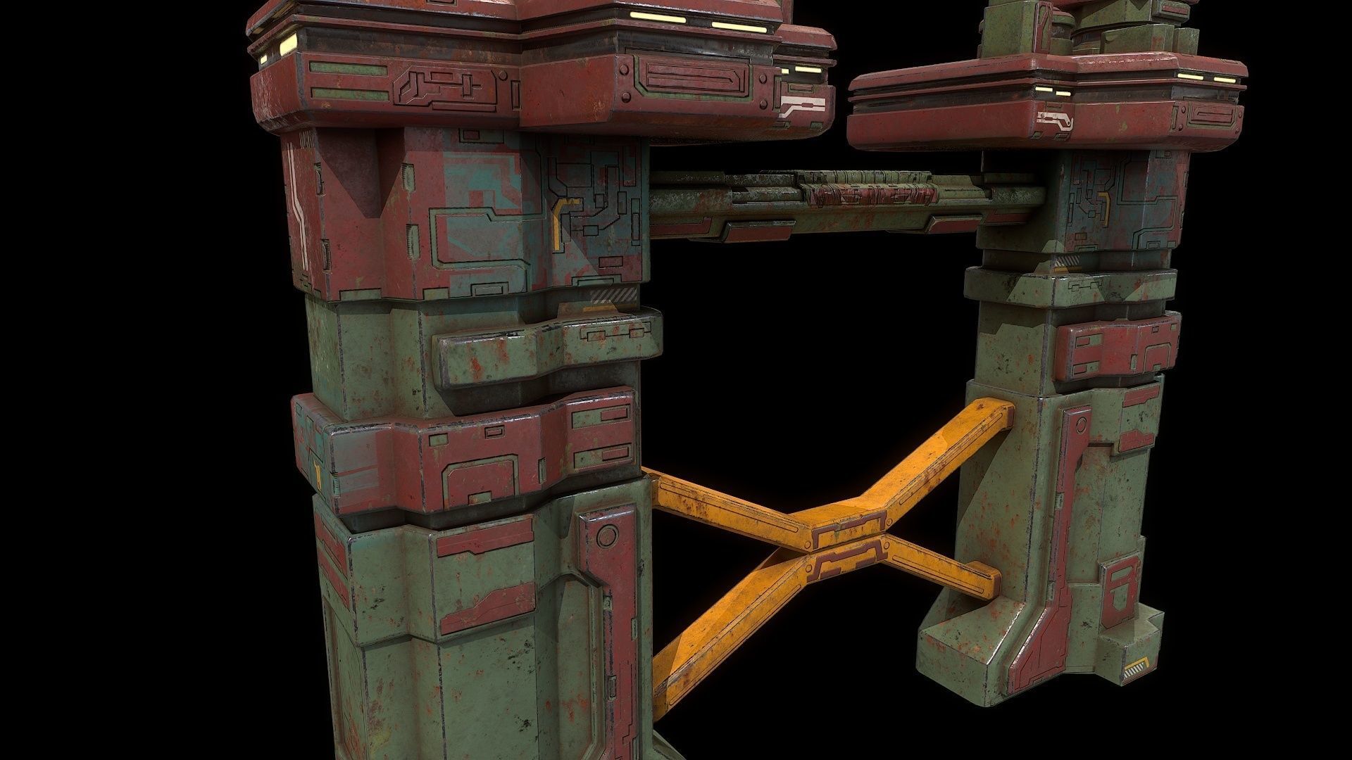 3D model Low poly sci fi industrial building environment asset VR / AR ...