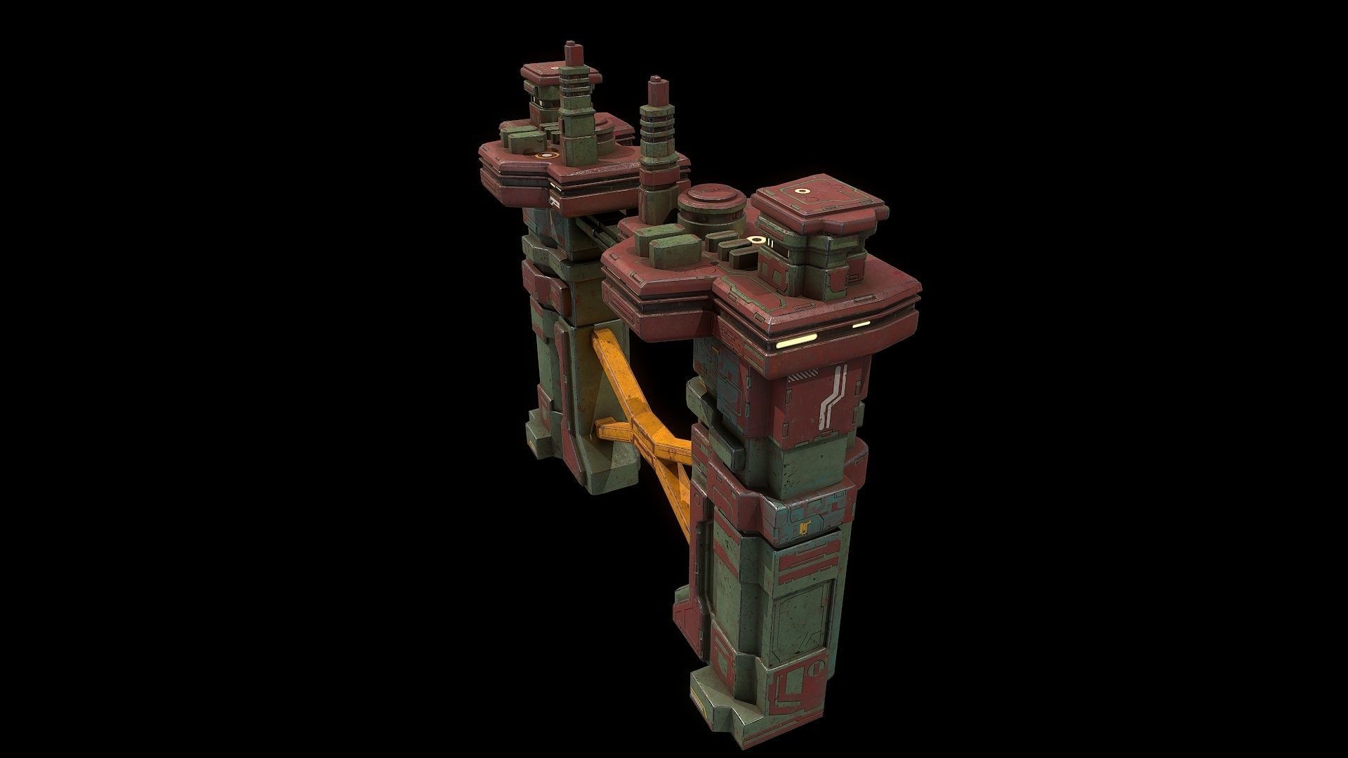 3D model Low poly sci fi industrial building environment asset VR / AR ...