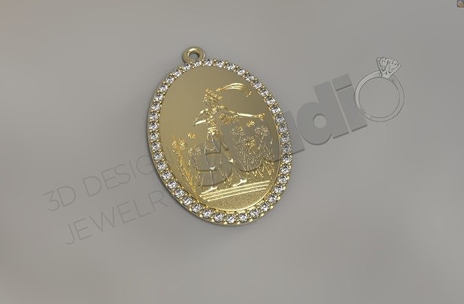 Luxury pendant Minoan prince art design 3d model 3D print model