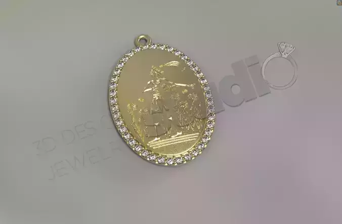 Luxury pendant Minoan prince art design 3d model