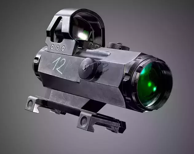 4x24mm Scope Sight Game Ready FPS AAA Asset
