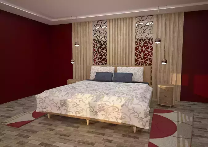  bedroom bed 3ds max model