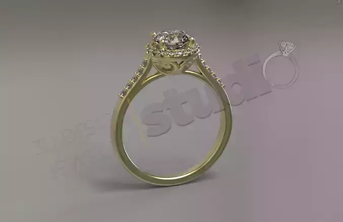 Luxury brilliant engagement ring 3d model