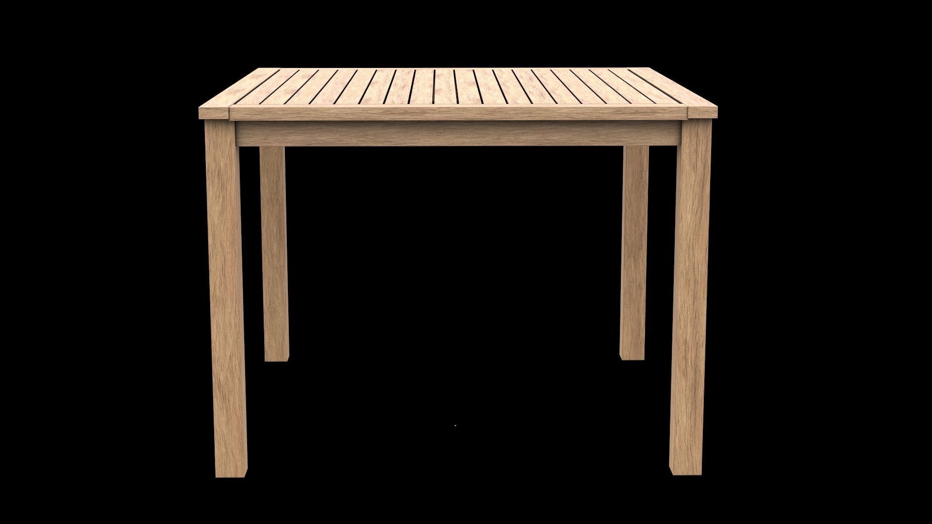Table wooden 9 Low-poly 3D model_1