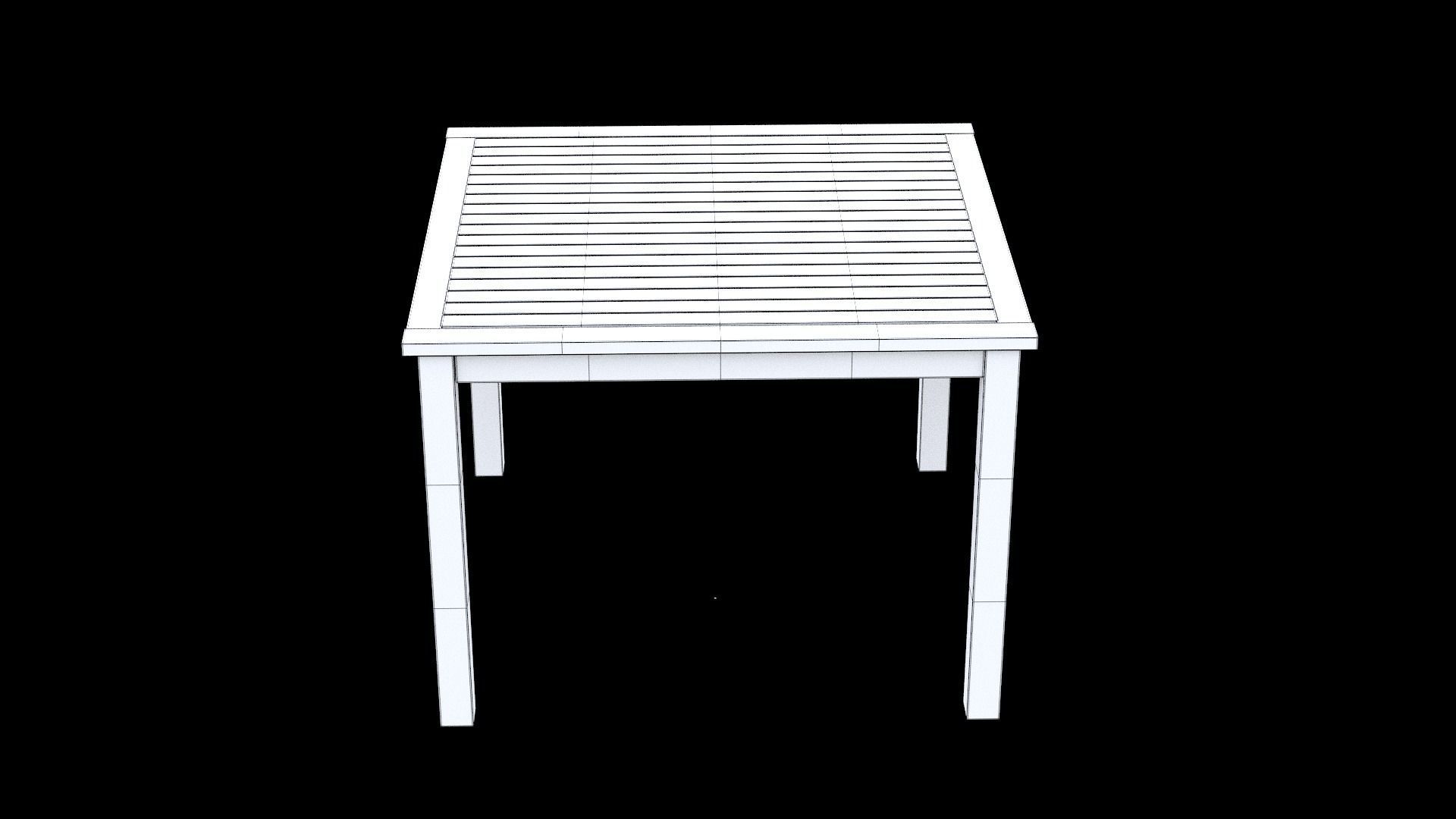Table wooden 9 Low-poly 3D model_9