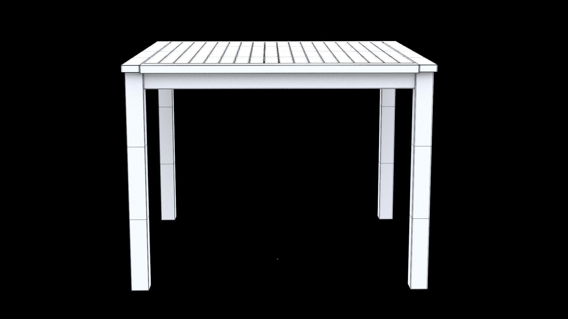 Table wooden 9 Low-poly 3D model_8