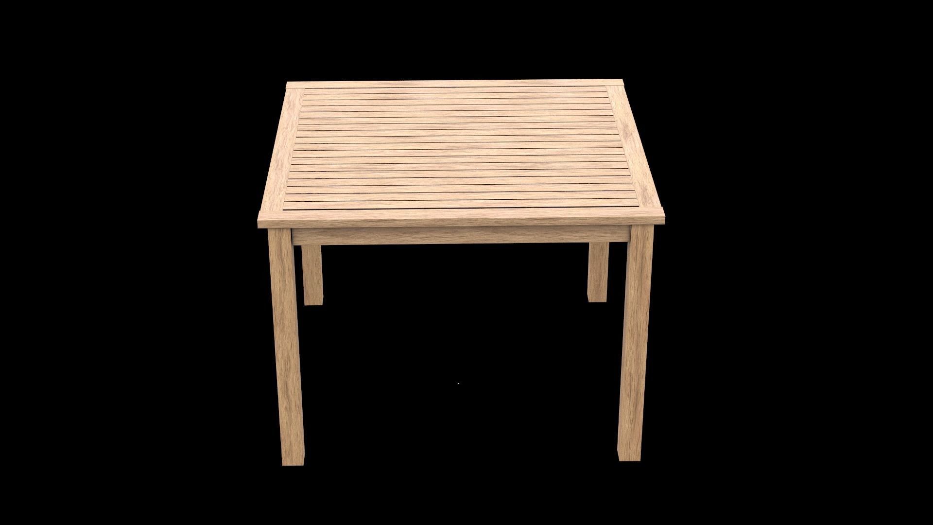 Table wooden 9 Low-poly 3D model_6