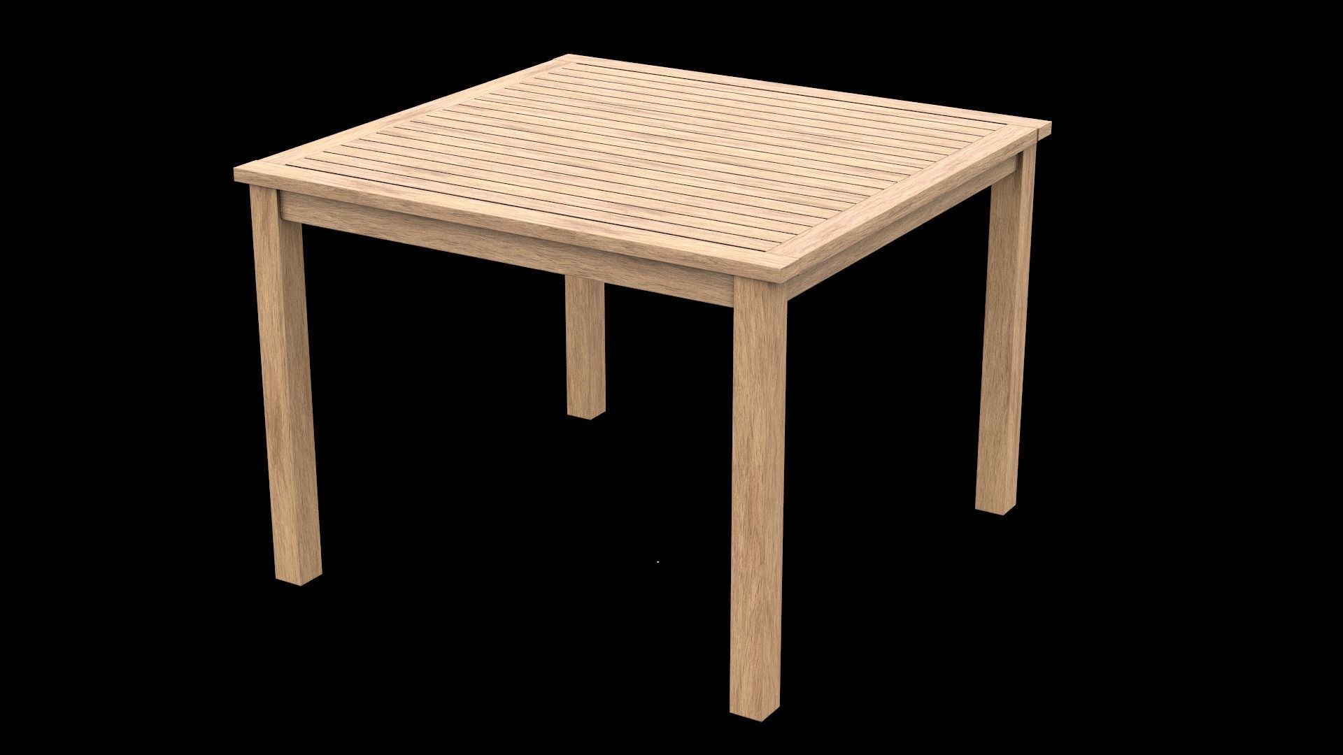 Table wooden 9 Low-poly 3D model_2
