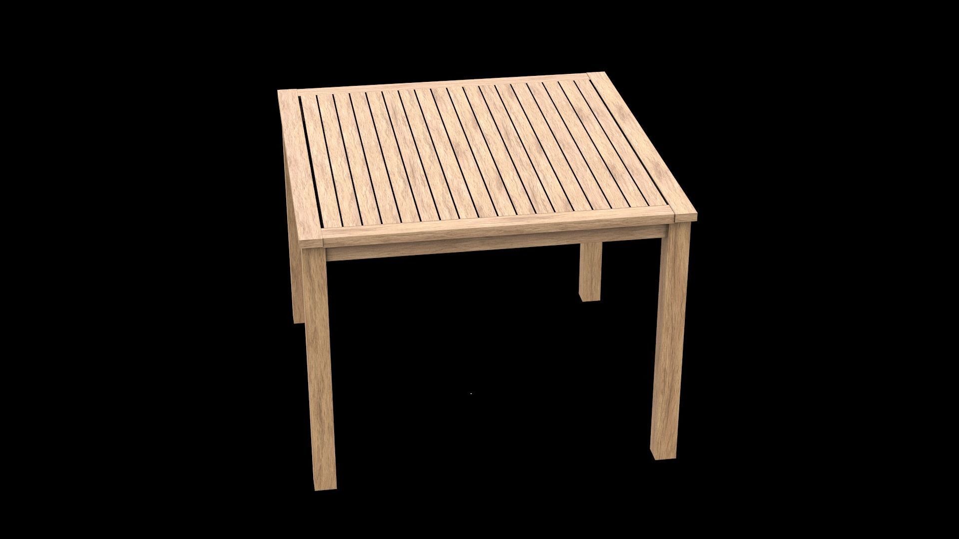 Table wooden 9 Low-poly 3D model_5
