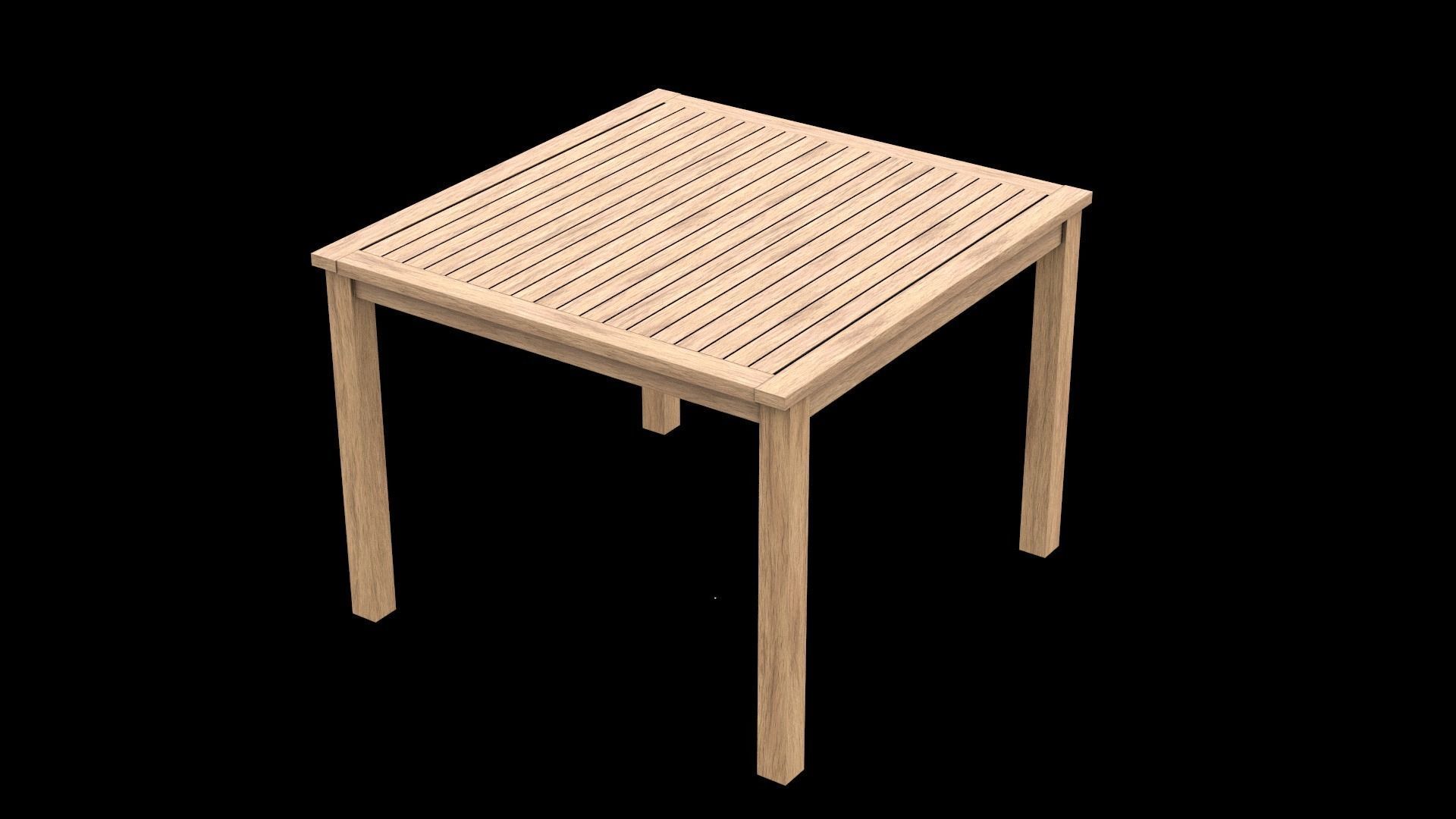 Table wooden 9 Low-poly 3D model_4