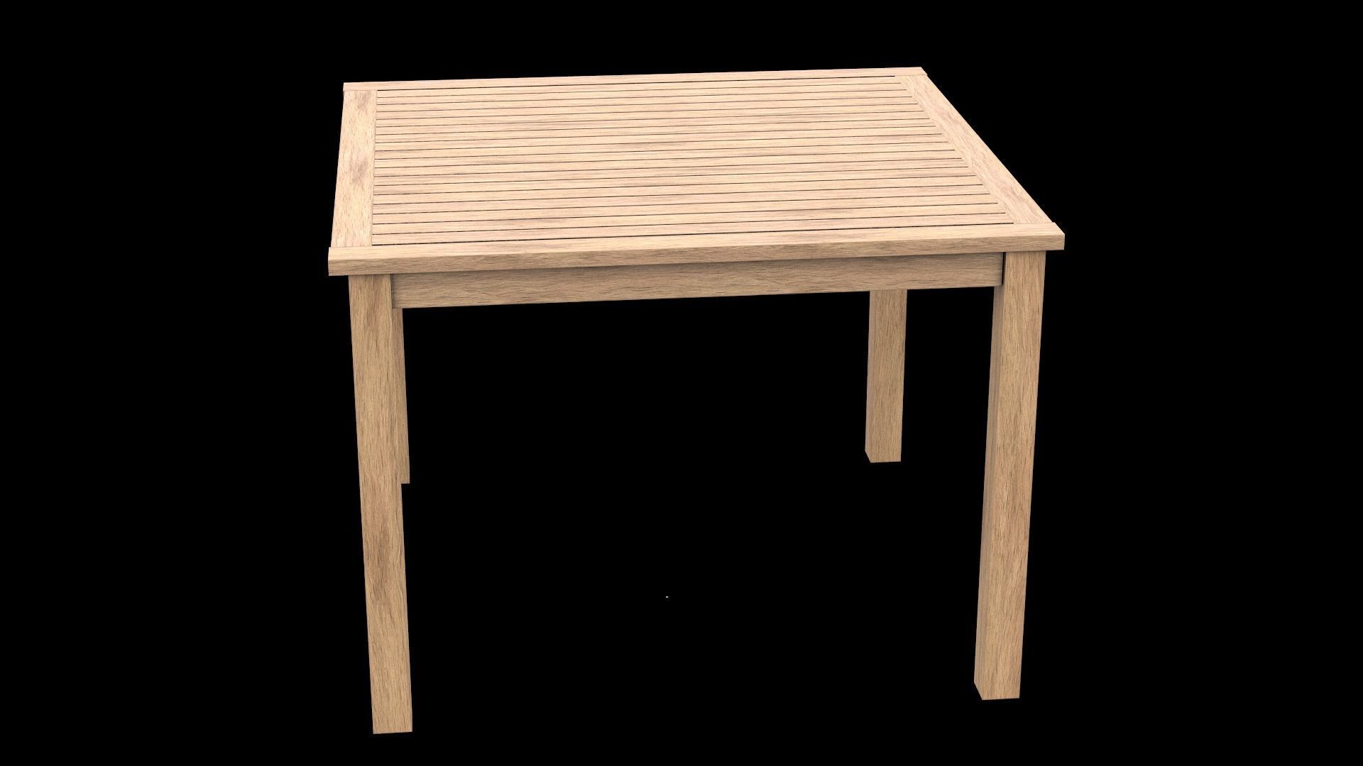Table wooden 9 Low-poly 3D model_3