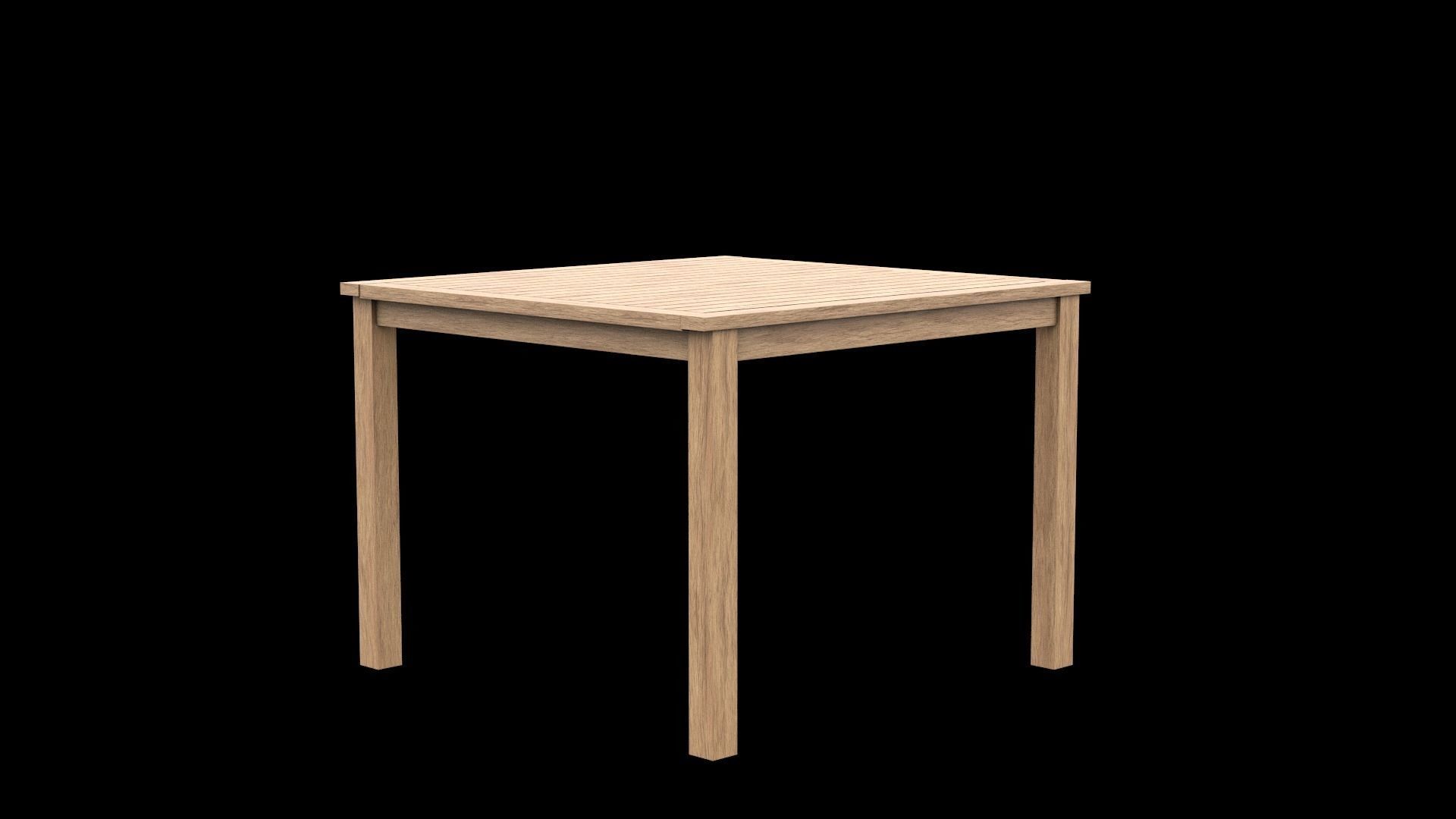 Table wooden 9 Low-poly 3D model_7