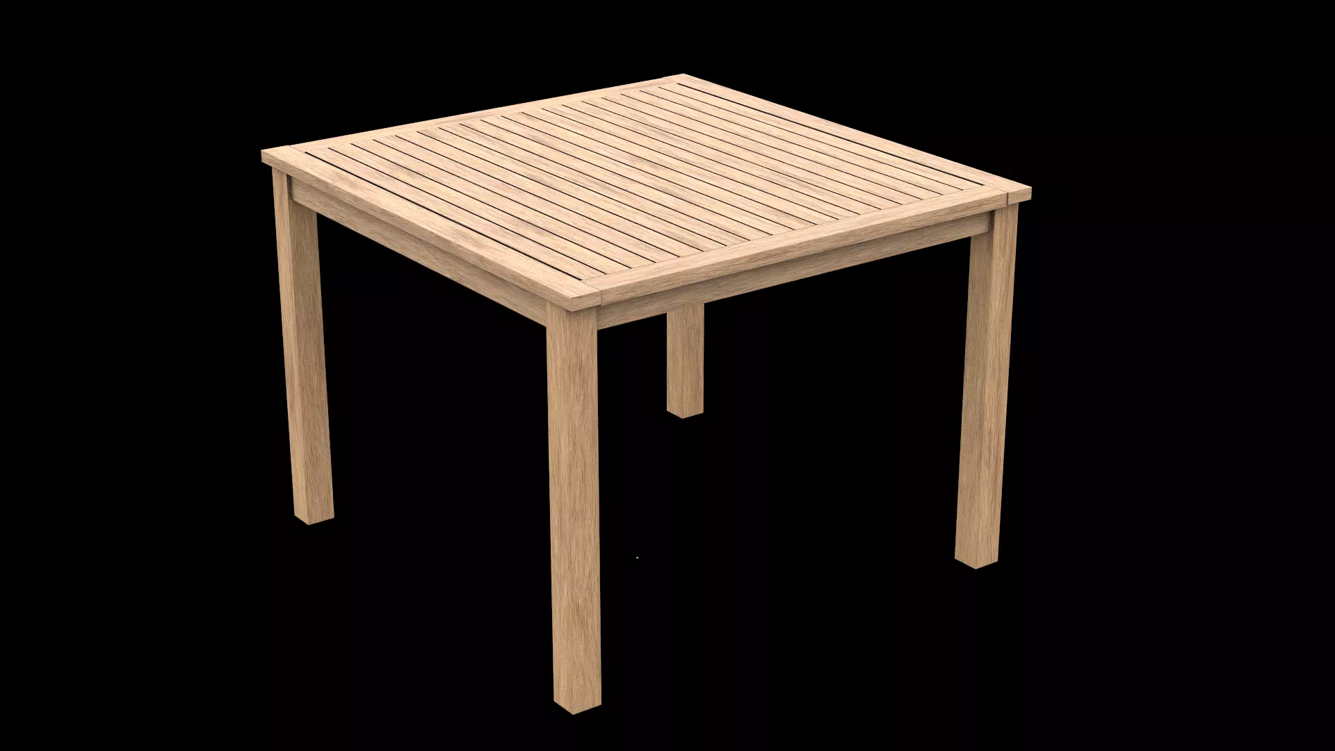 Table wooden 9 Low-poly 3D model_0