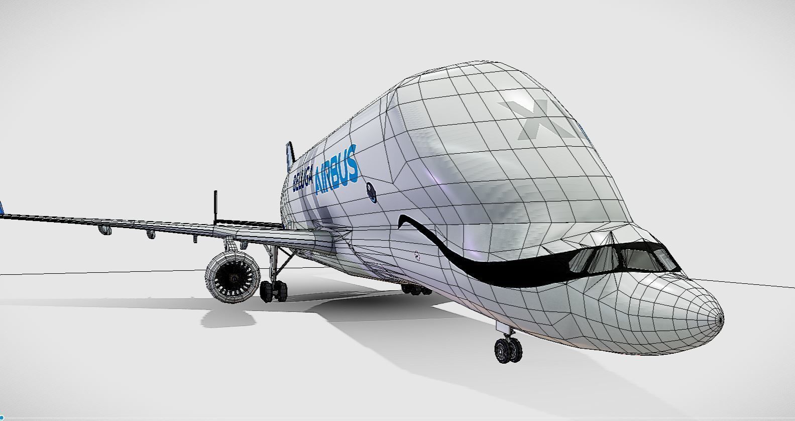 Airbus Beluga XL Low-poly 3D model_7