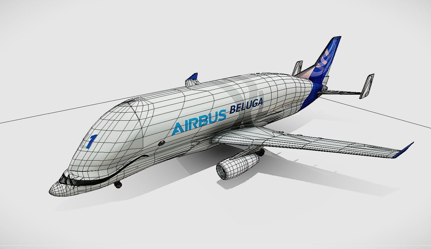 Airbus Beluga XL Low-poly 3D model_6