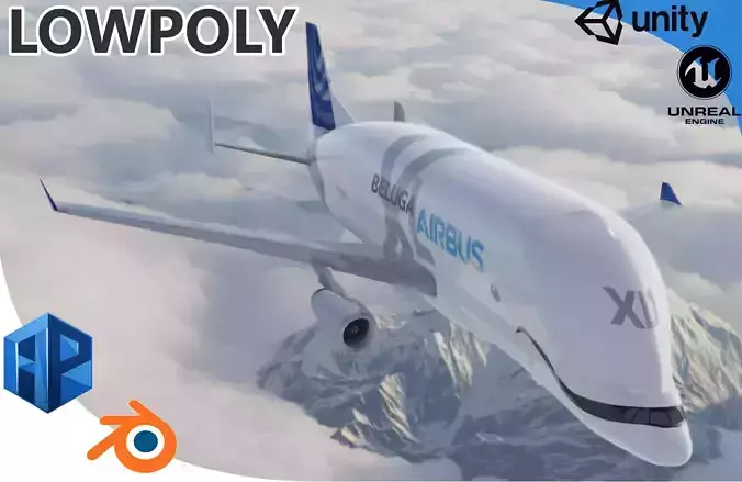 Airbus Beluga XL Low-poly 3D model