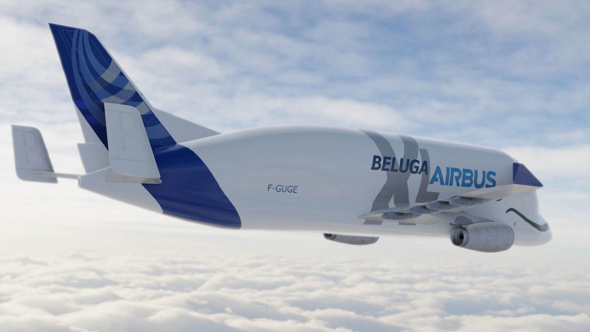 Airbus Beluga XL Low-poly 3D model_3