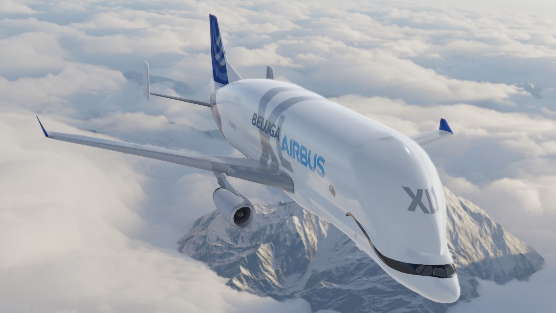 Airbus Beluga XL Low-poly 3D model_1