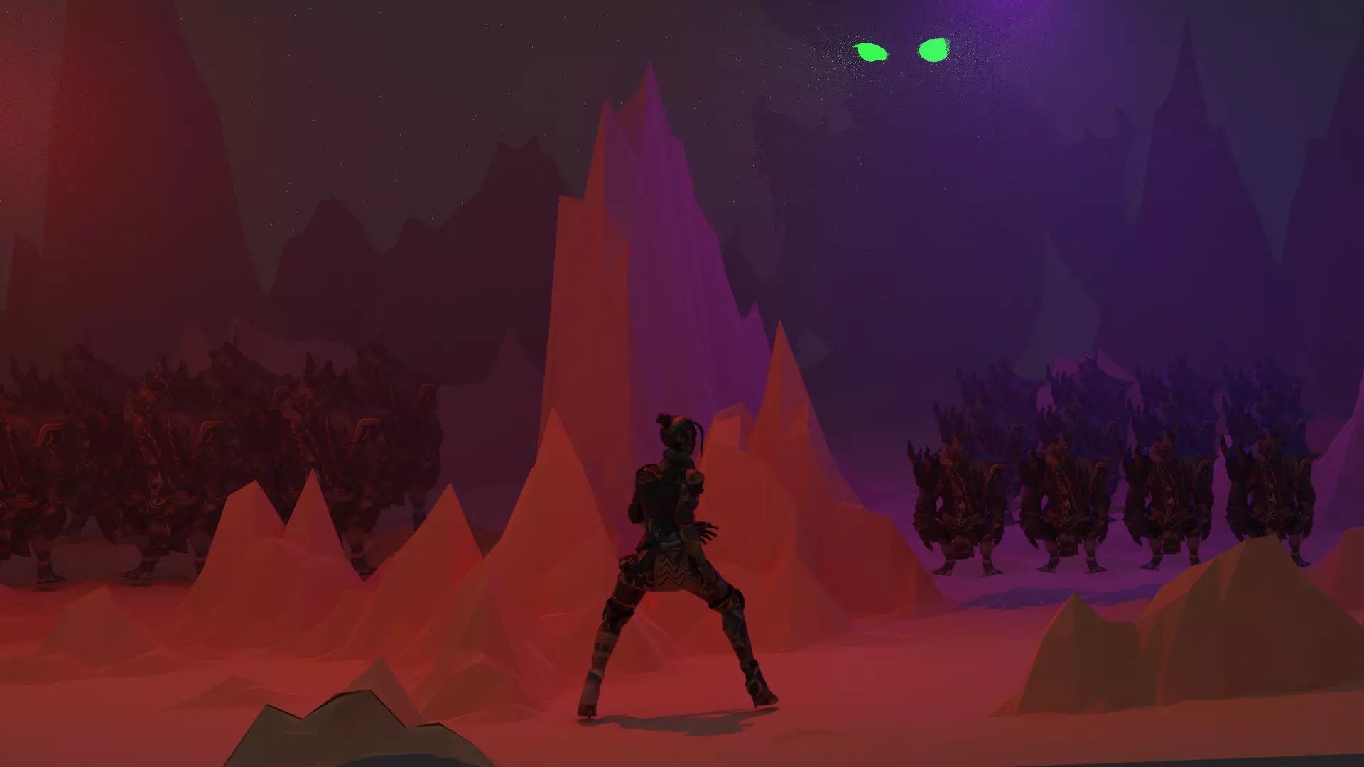 Gamming aliens in sky Low-poly 3D model