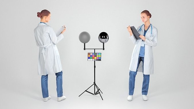 Female doctor 36 Low-poly 3D model