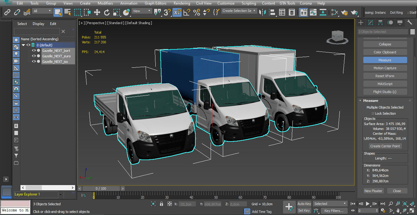 Gazelle Next lorry lowpoly Low-poly 3D model_13