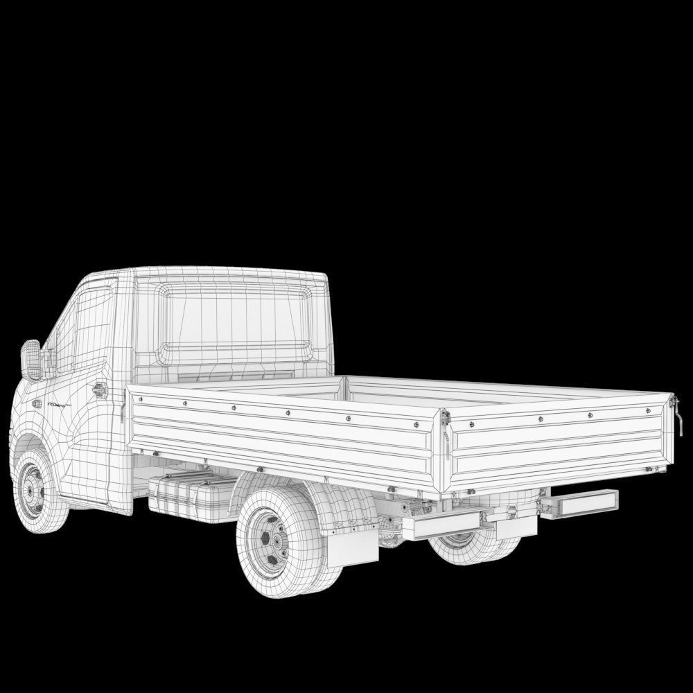 Gazelle Next lorry lowpoly Low-poly 3D model_12