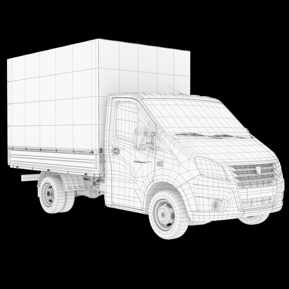Gazelle Next lorry lowpoly Low-poly 3D model_8