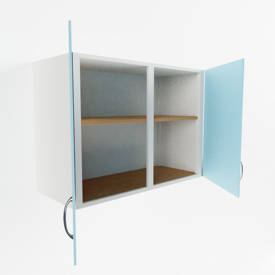 Vintage Kitchen Wall Cabinet 3D model_1