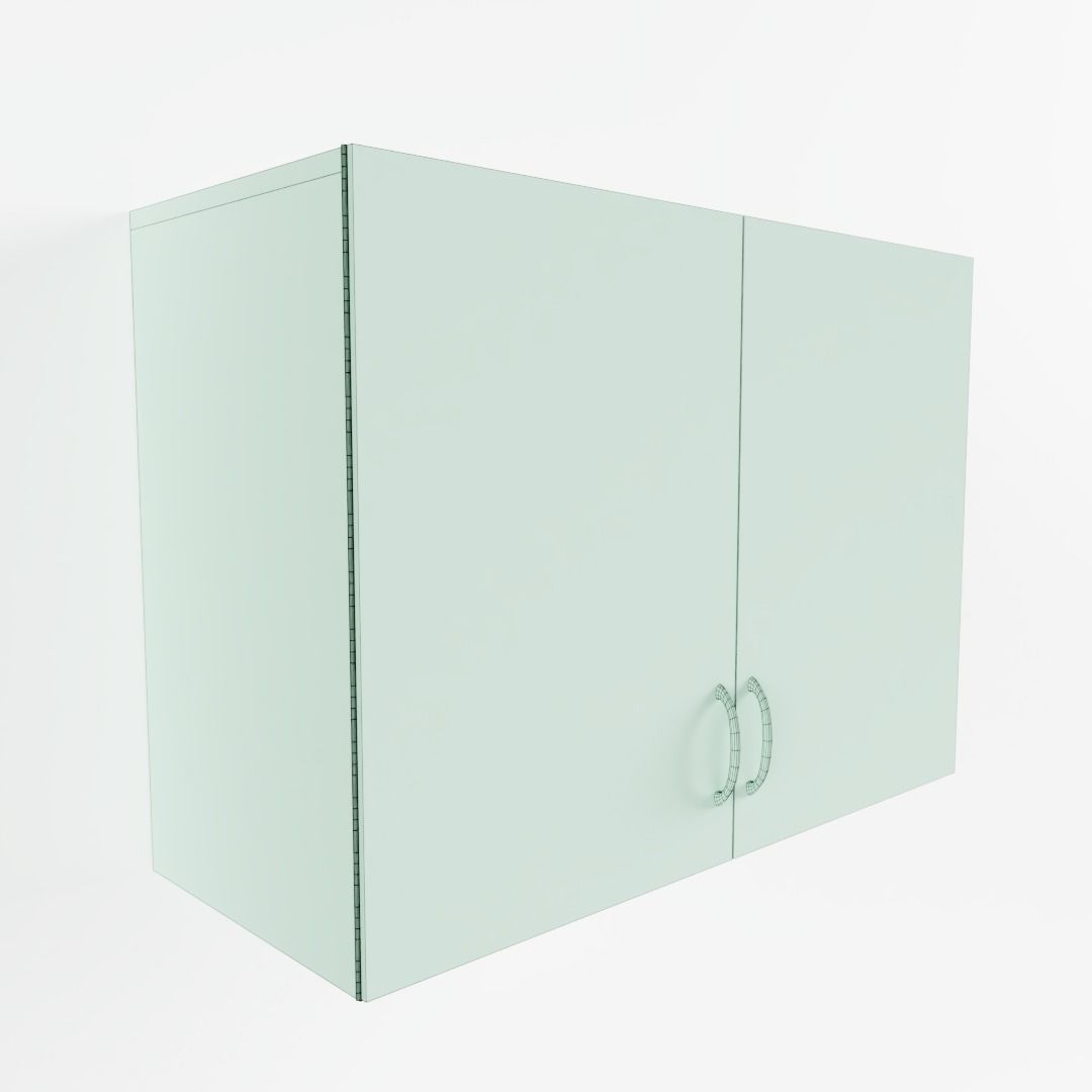 Vintage Kitchen Wall Cabinet 3D model_3