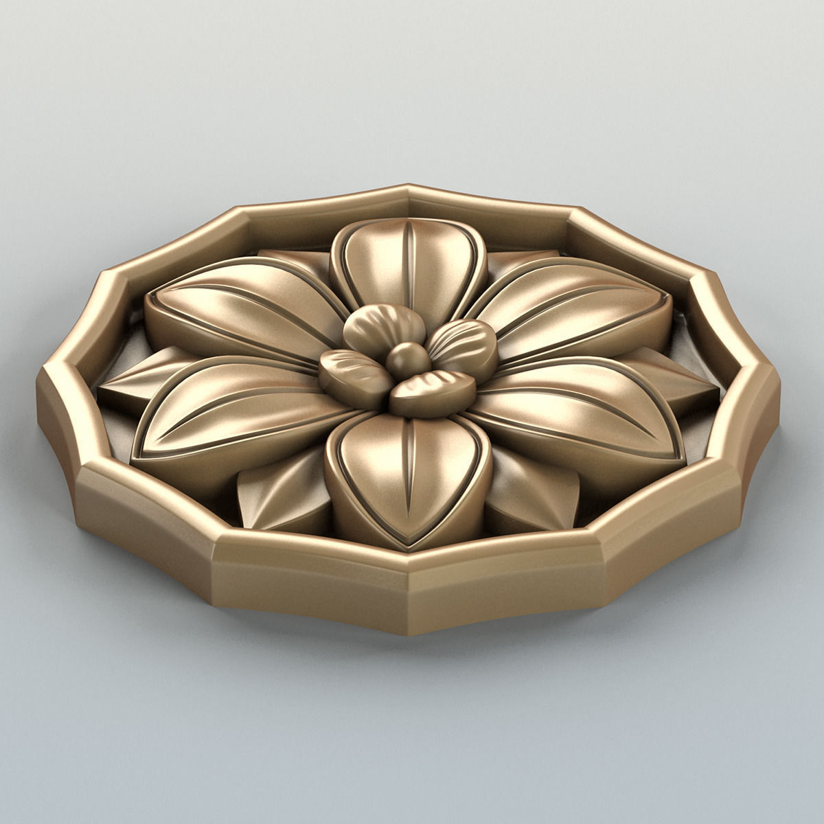 Round rosette 006 3D model_3