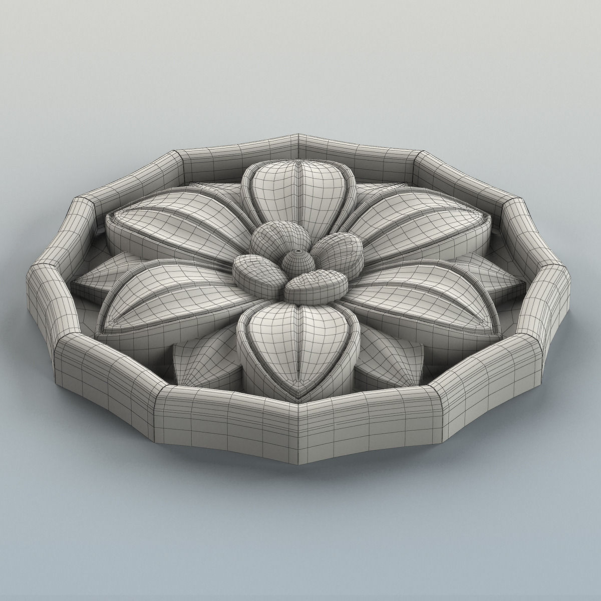 Round rosette 006 3D model_5