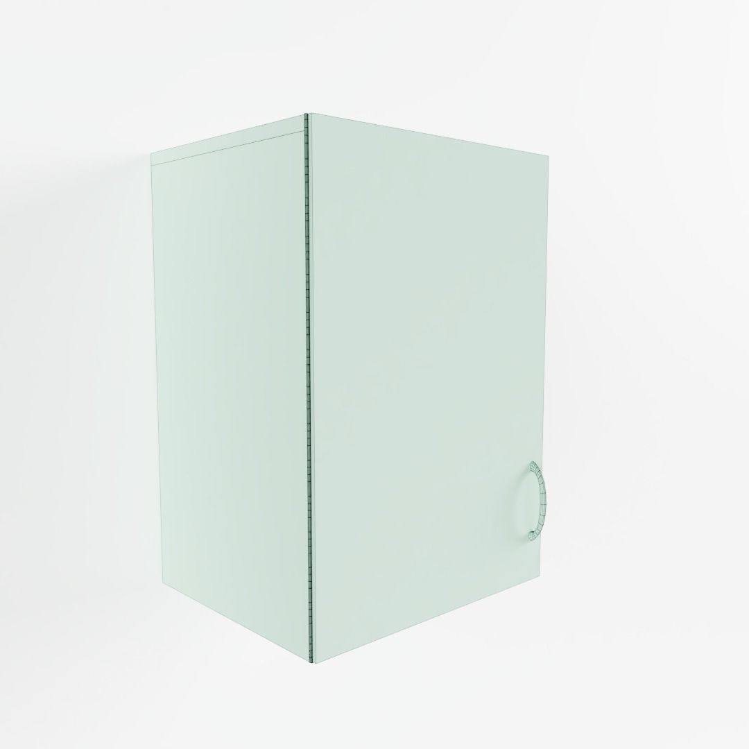 Small Vintage Kitchen Wall Cabinet 3D model_3