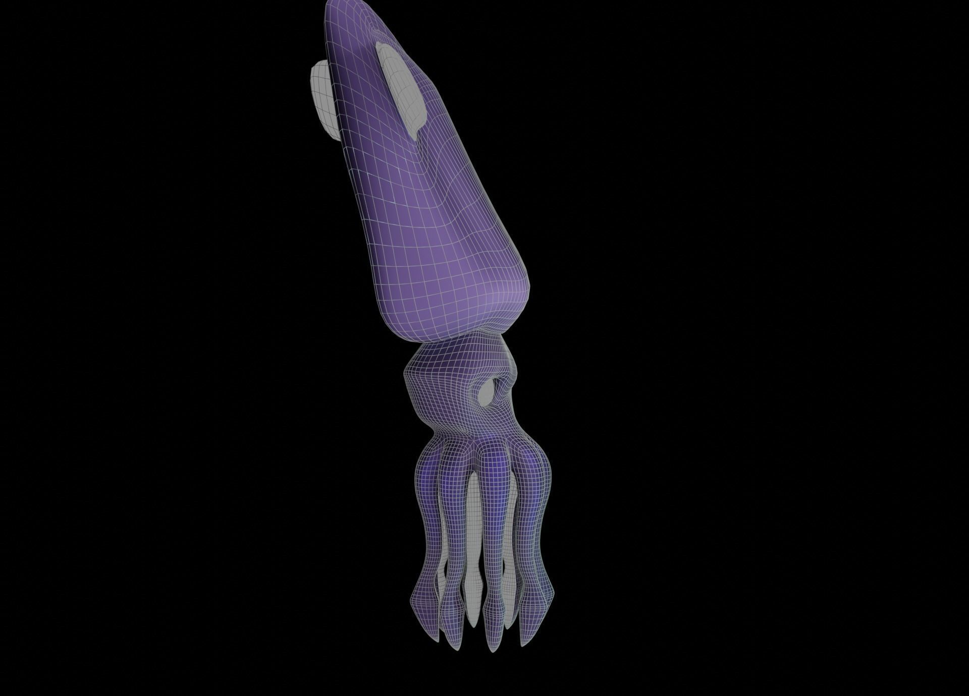 LowPoly Small Squid Low-poly 3D model_38