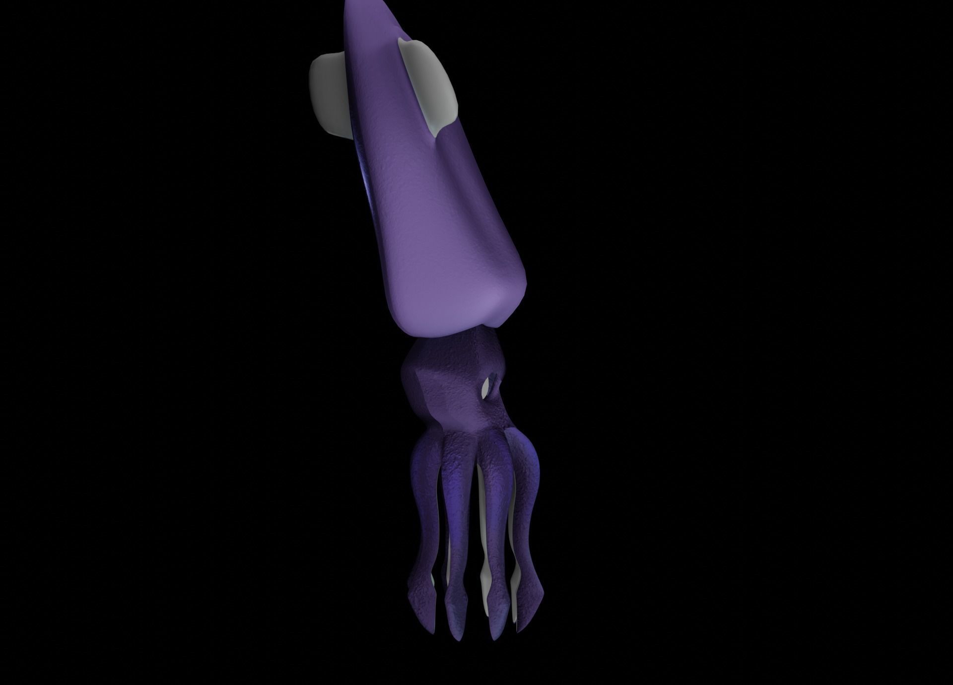 LowPoly Small Squid Low-poly 3D model_13