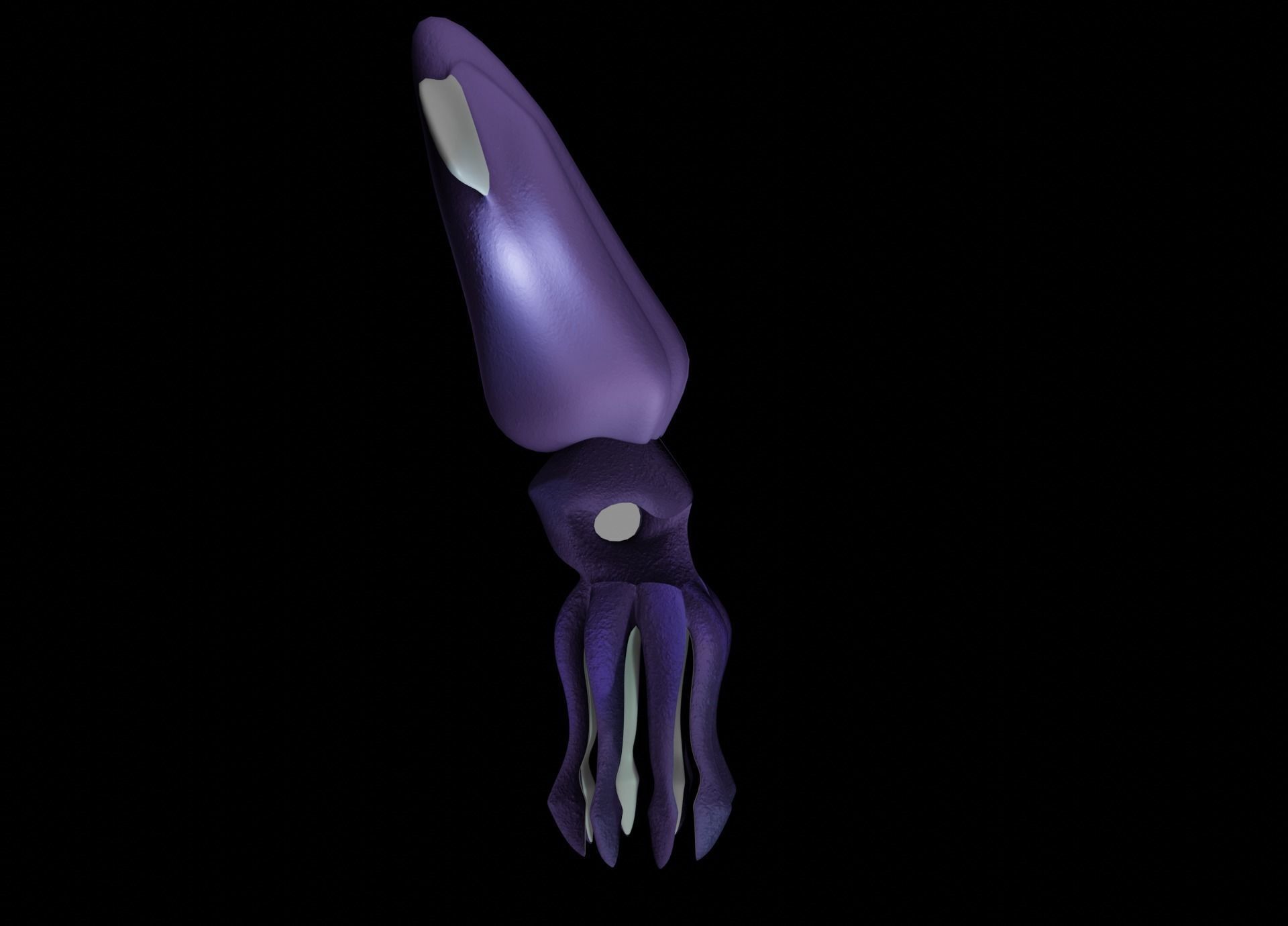 LowPoly Small Squid Low-poly 3D model_9