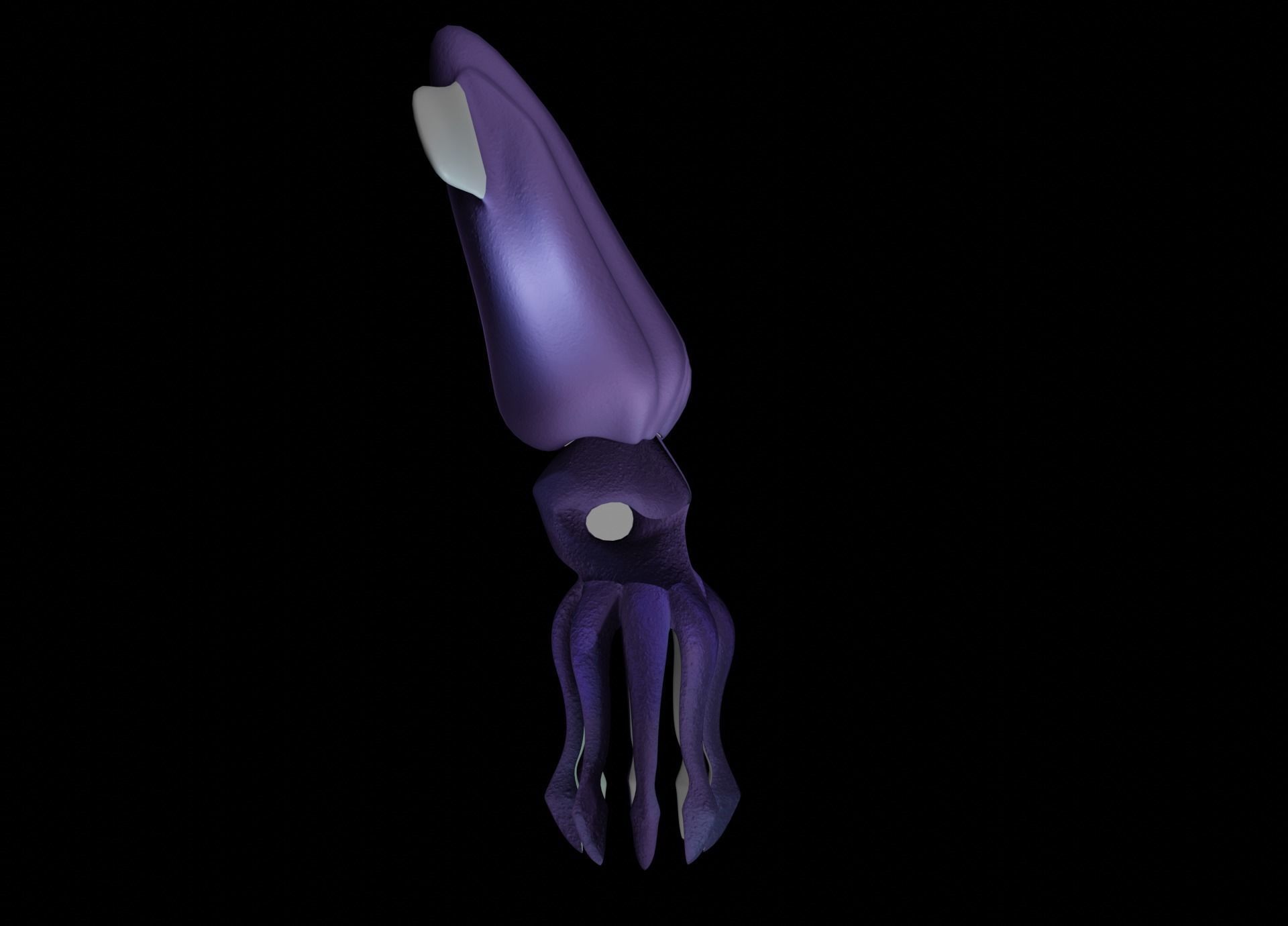 LowPoly Small Squid Low-poly 3D model_8