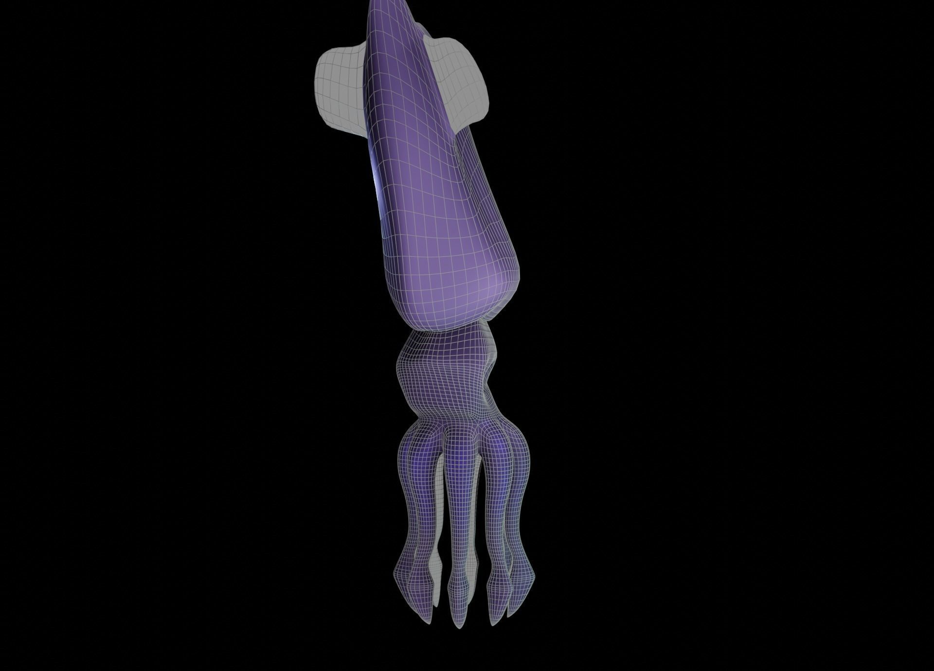 LowPoly Small Squid Low-poly 3D model_40