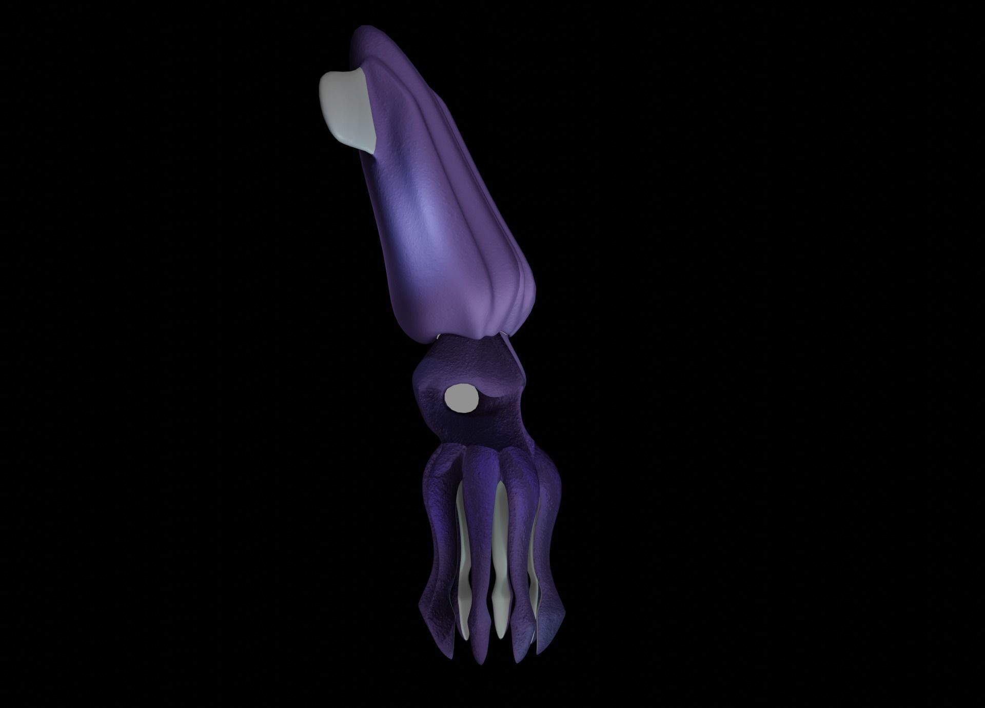 LowPoly Small Squid Low-poly 3D model_7