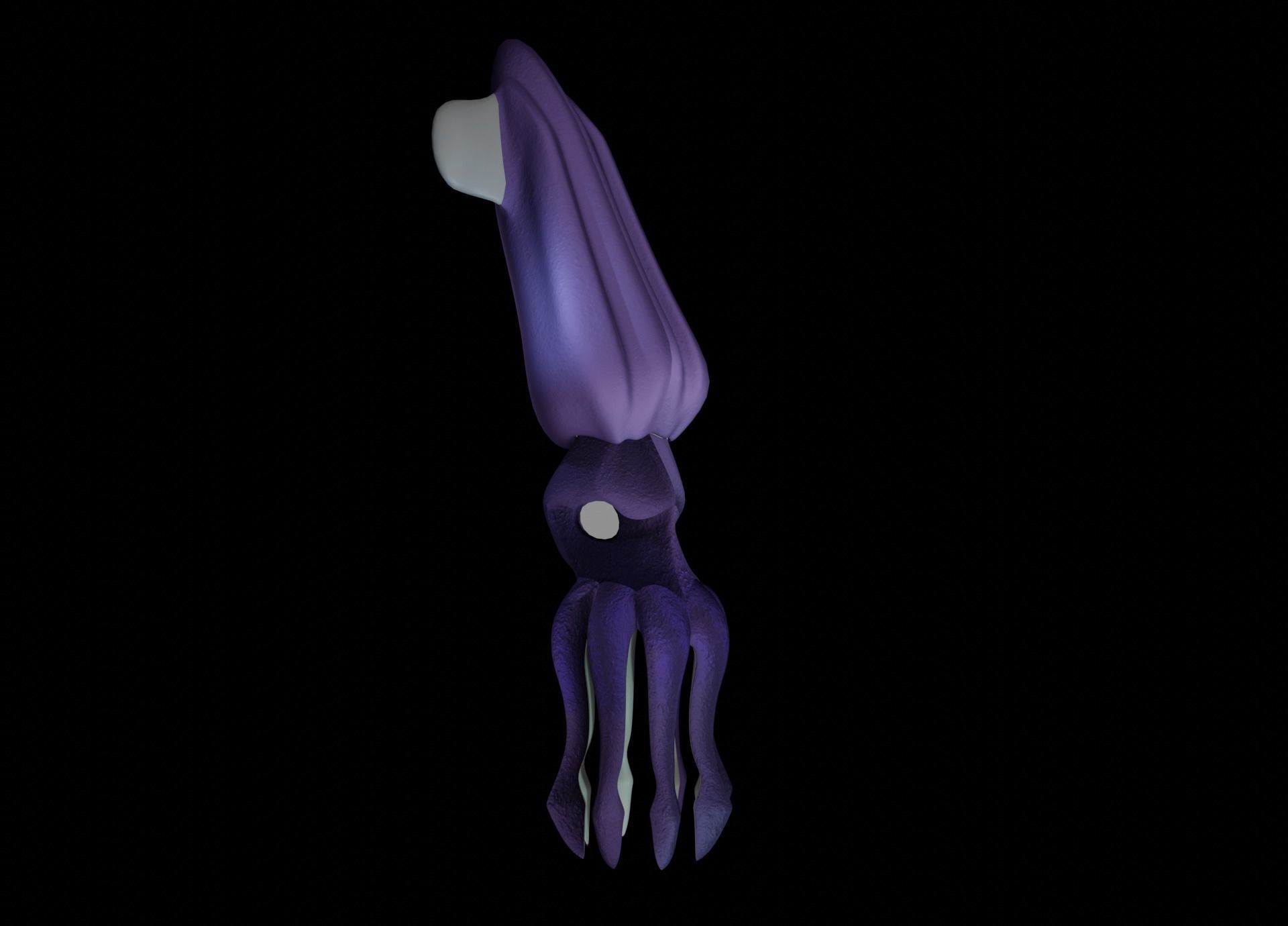 LowPoly Small Squid Low-poly 3D model_6