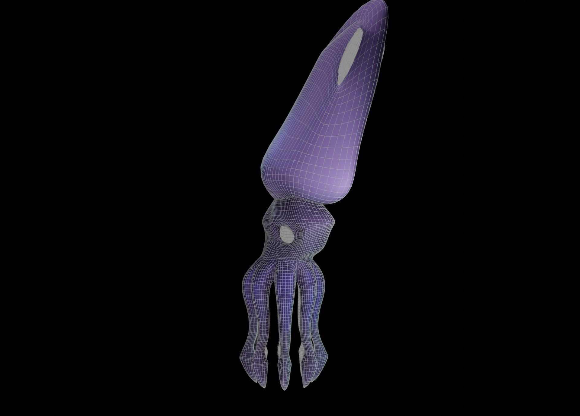 LowPoly Small Squid Low-poly 3D model_47