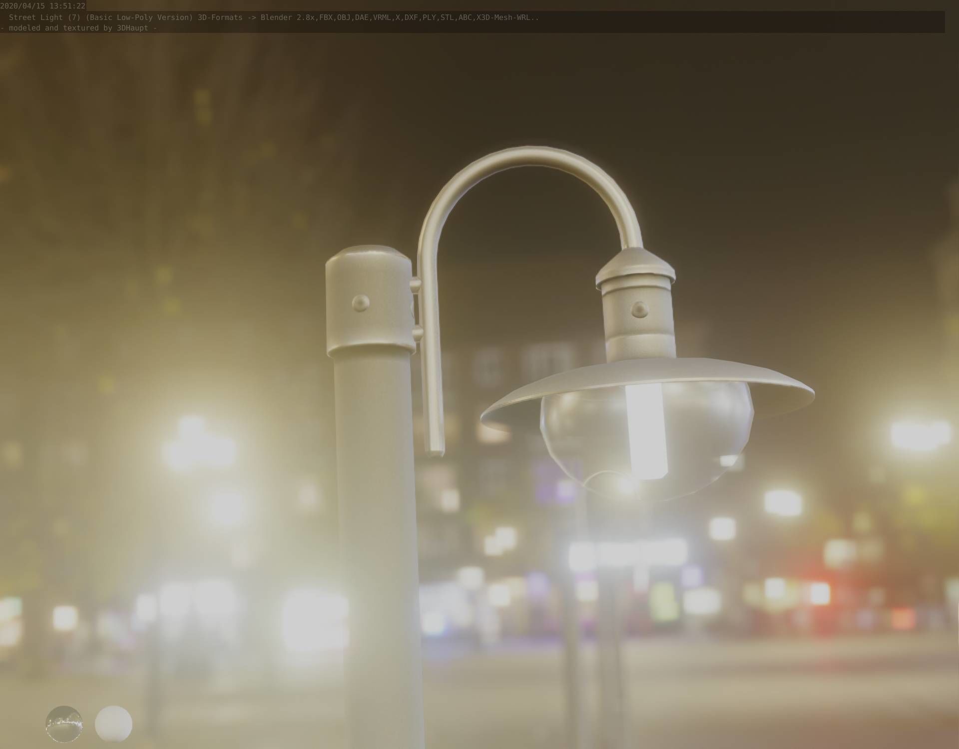 Street Light -7- Basic Version -1 Lamp- Low-poly 3D model_43