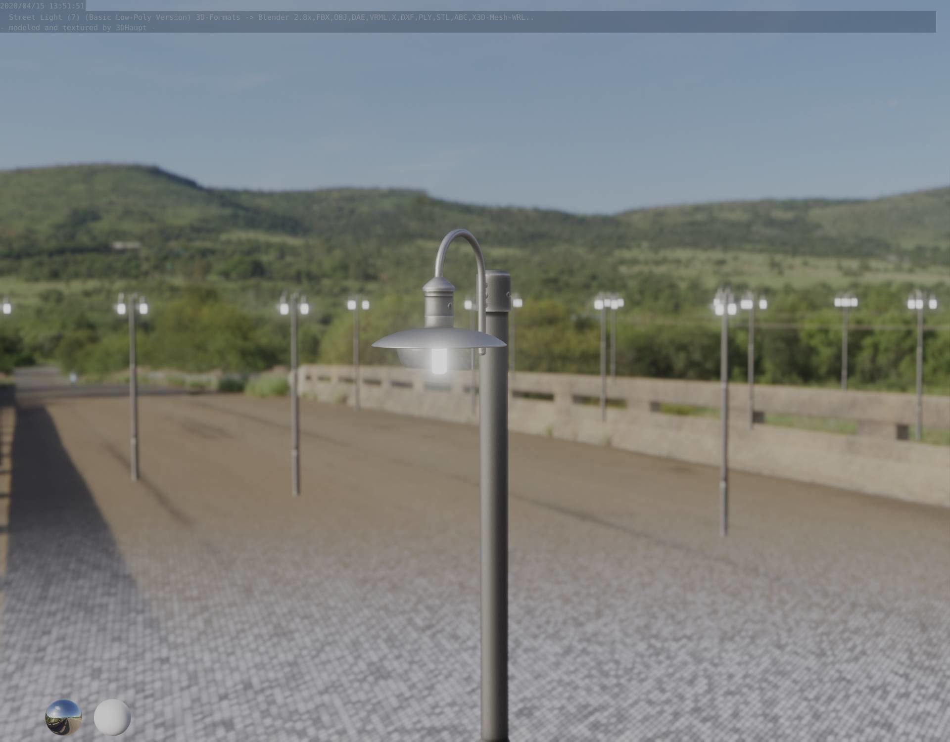 Street Light -7- Basic Version -1 Lamp- Low-poly 3D model_60