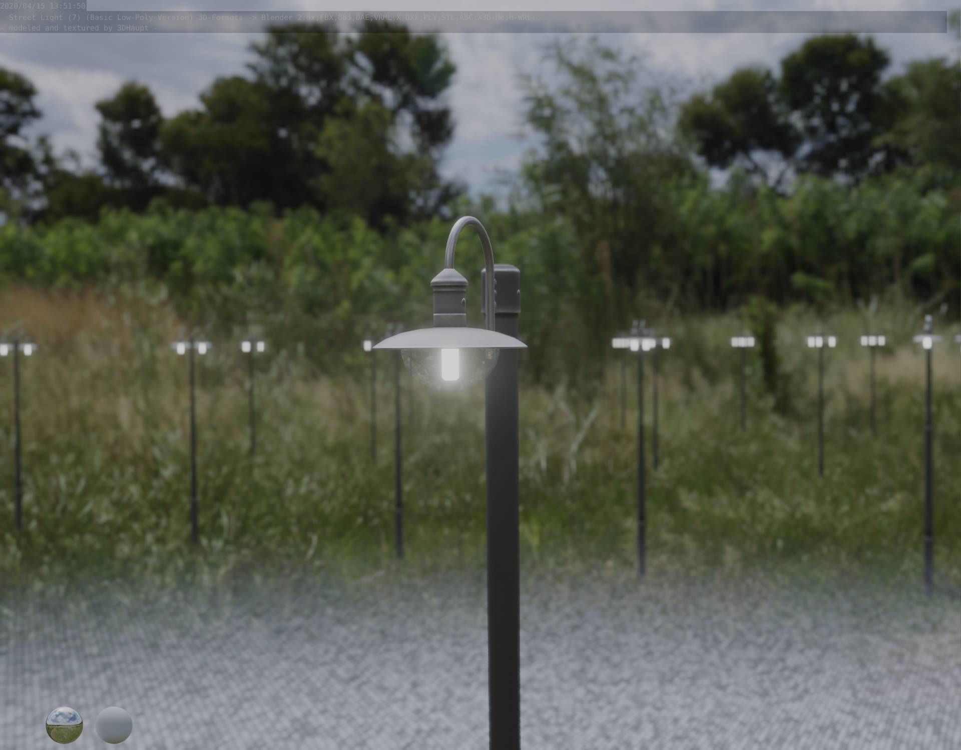 Street Light -7- Basic Version -1 Lamp- Low-poly 3D model_59