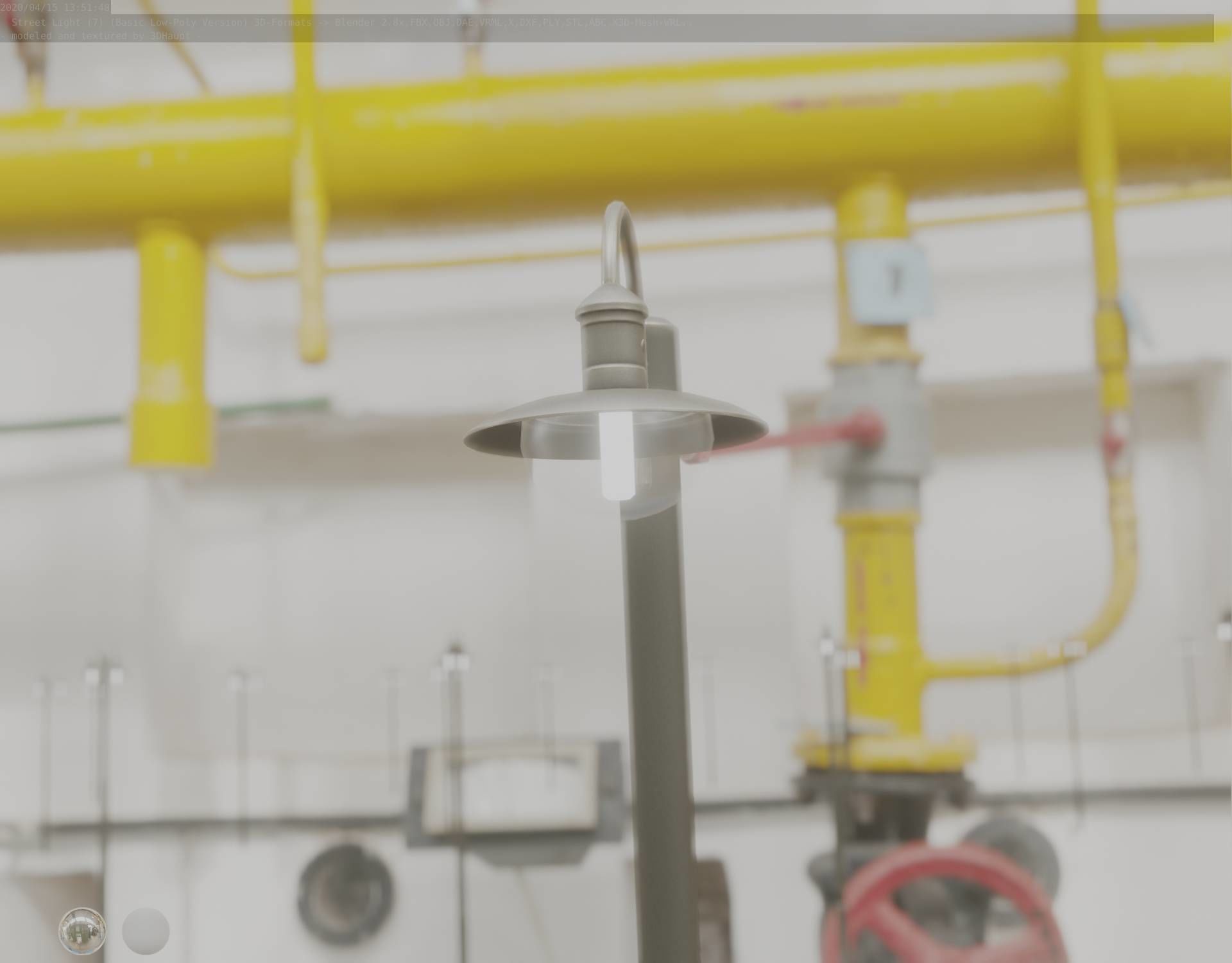 Street Light -7- Basic Version -1 Lamp- Low-poly 3D model_56