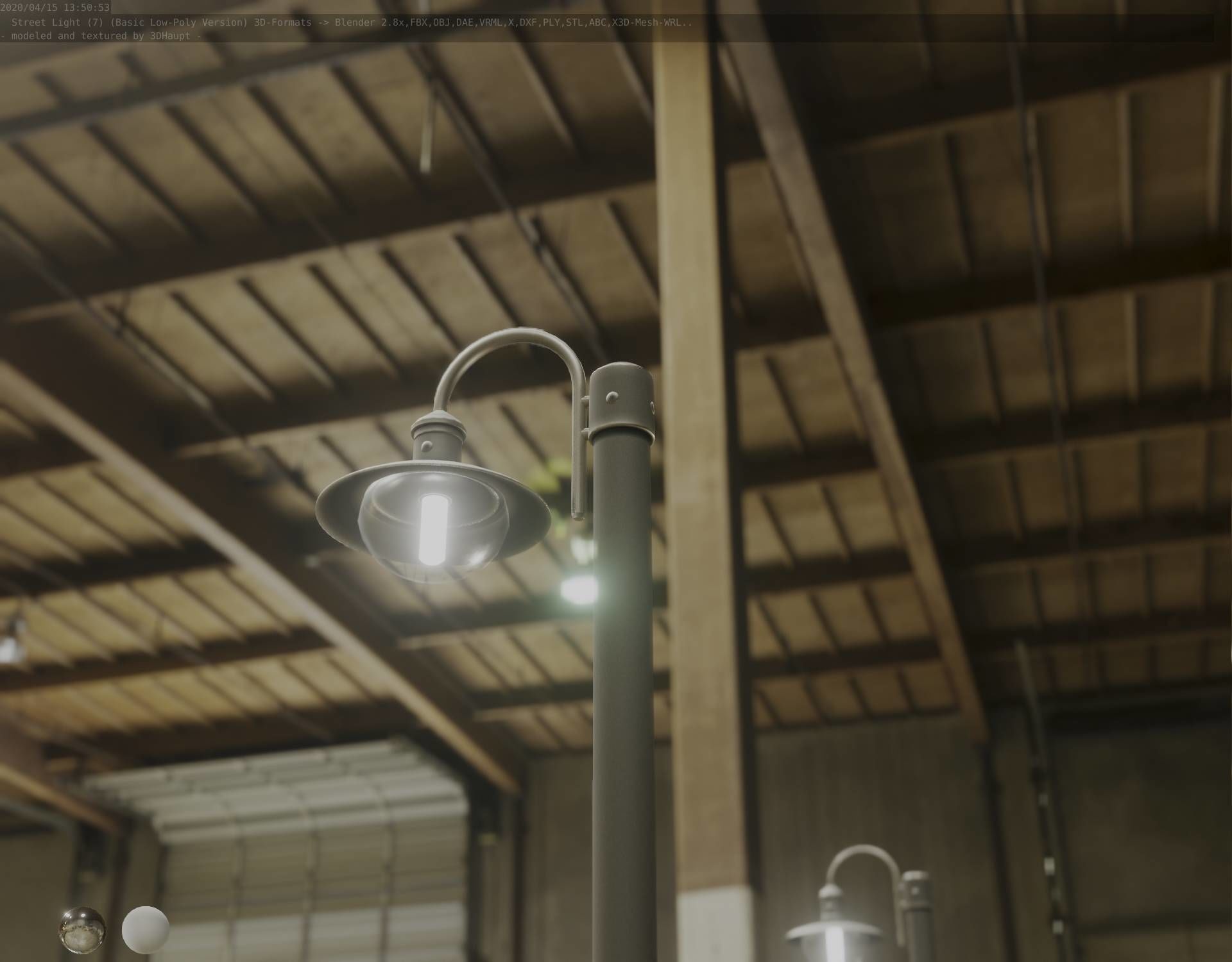 Street Light -7- Basic Version -1 Lamp- Low-poly 3D model_5
