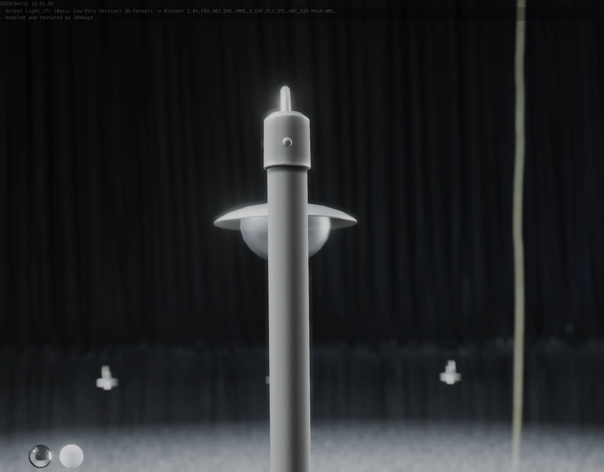 Street Light -7- Basic Version -1 Lamp- Low-poly 3D model_27