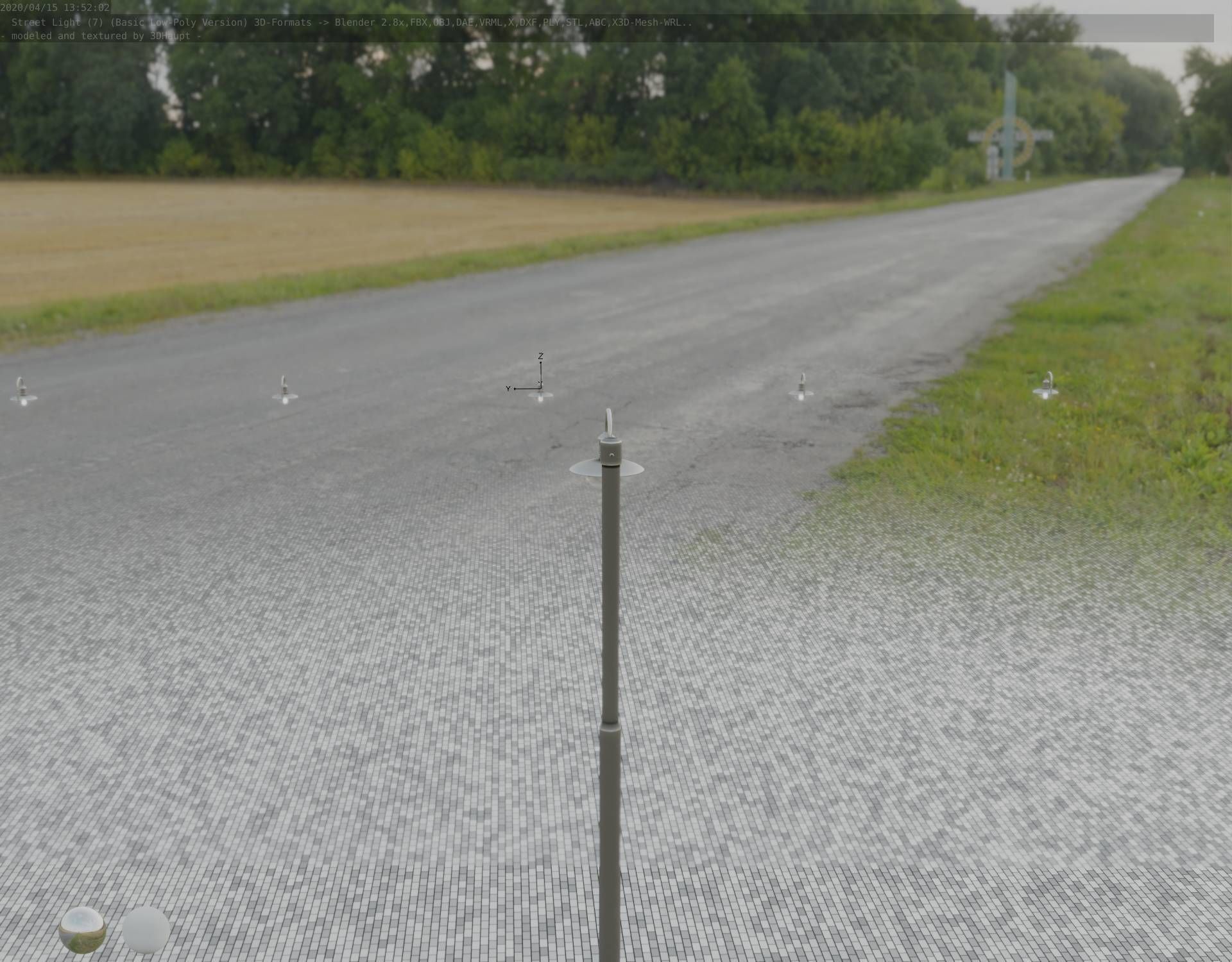 Street Light -7- Basic Version -1 Lamp- Low-poly 3D model_84