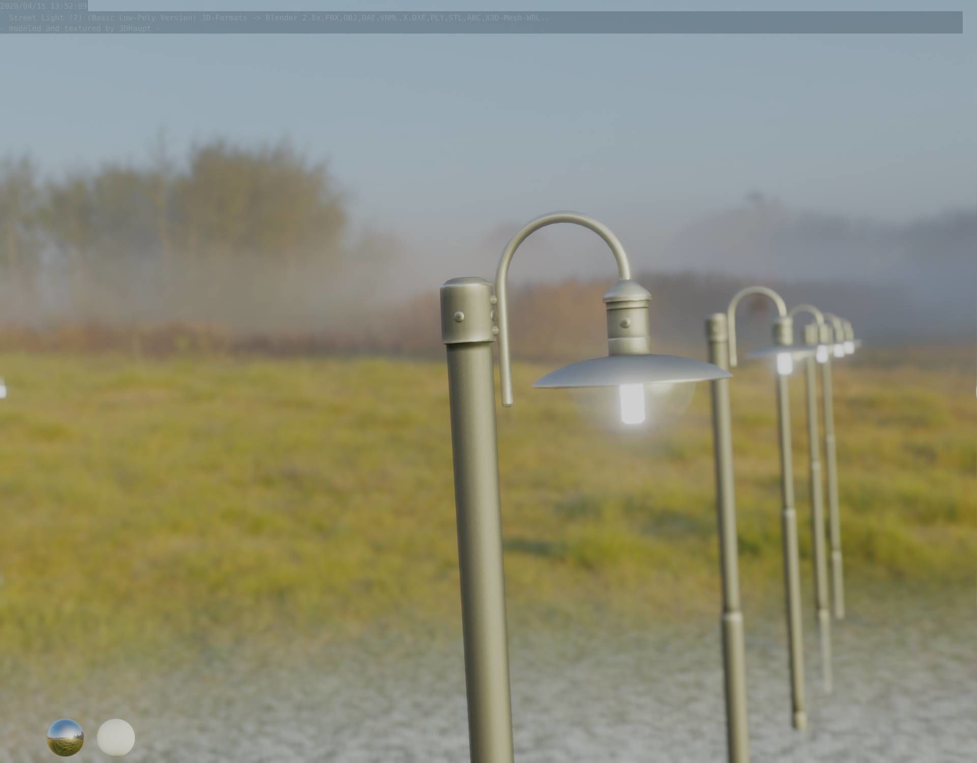 Street Light -7- Basic Version -1 Lamp- Low-poly 3D model_97