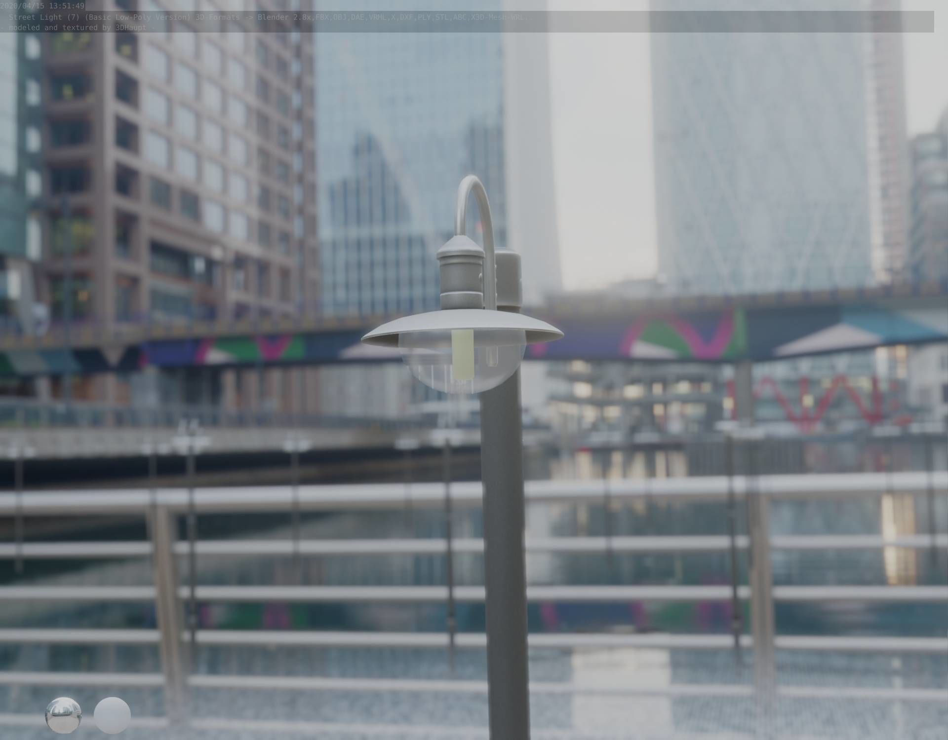 Street Light -7- Basic Version -1 Lamp- Low-poly 3D model_57