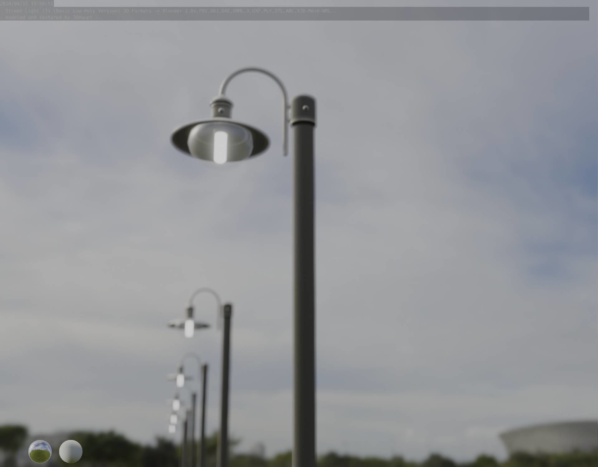 Street Light -7- Basic Version -1 Lamp- Low-poly 3D model_13